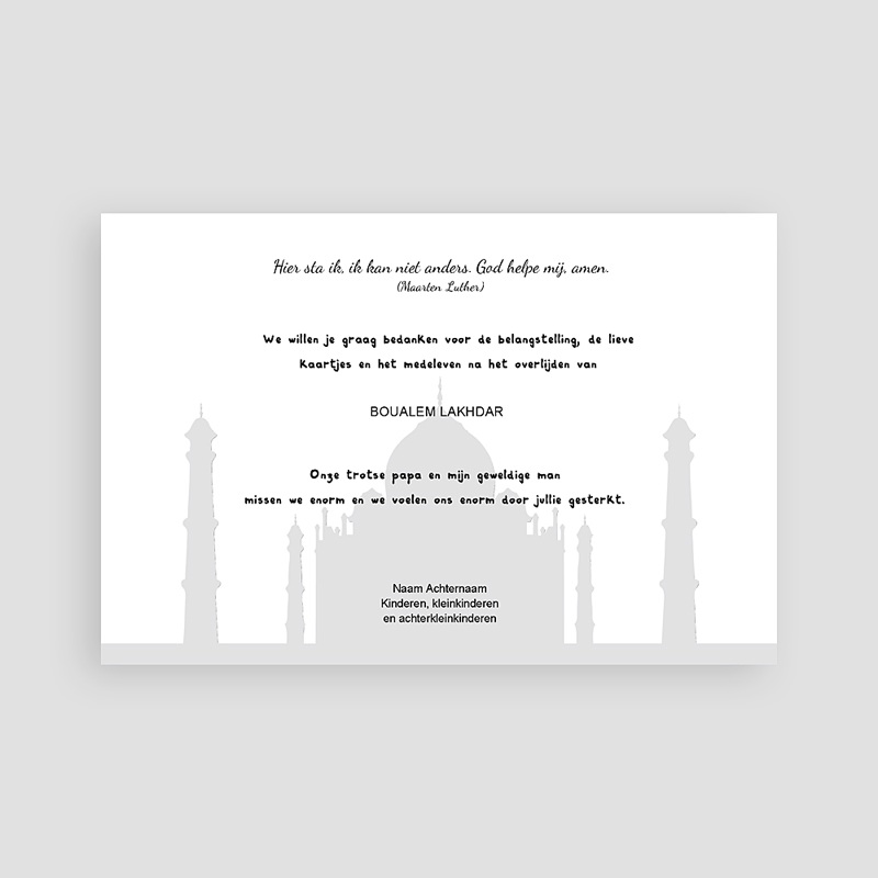 Islamistische Bedankkaartjes Overlijden deelneming Islam Eerste proefdruk gratis Islamistische Bedankkaartjes Overlijden deelneming Islam Eerste proefdruk gratis