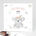 Geboortekaartjes Meisje Koala roze