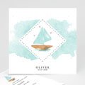Geboortekaartjes Jongen Boot Waterverf