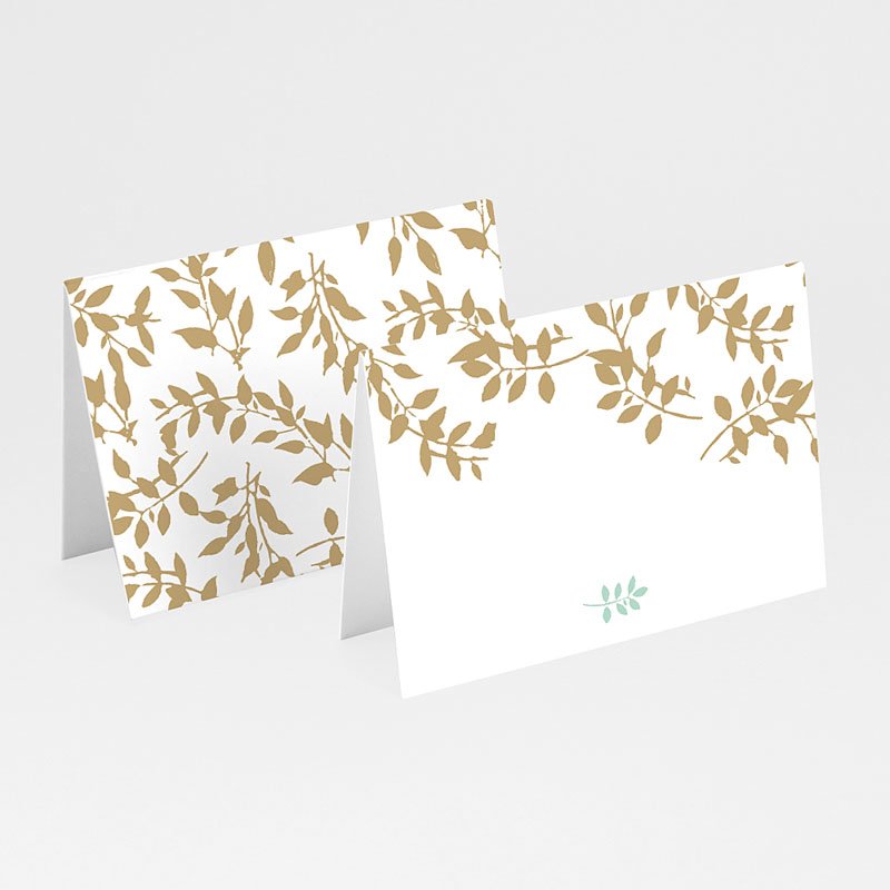 Tafelkaartjes Bruiloft Gouden bladeren