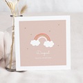 Doopkaartjes Meisje Regenboog Roze