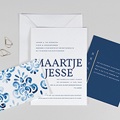Blauw Trouwkaarten Portugees blauw