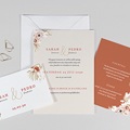 Elegante Trouwkaarten Gedroogde bloemen, goudkleur, 3 kaarten