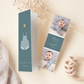 Geboortekaartjes Jongen Groene baby body, foto's, boekenlegger