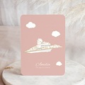 Geboortekaartjes De Kleine Prins Kleine prinses in haar vliegtuig, rose