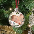 Gepersonaliseerde Kerstbal Kerstkrans landelijk, Foto, Ø 7,5 cm