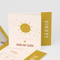 Geel Geboortekaartjes roze, zon, offsetvouw