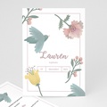 Geboortekaartjes Meisje Poëzie in pastel, vogels & bloemen