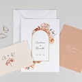 Trouwkaarten Romantisch, Karamel Rozen, 3 in 1
